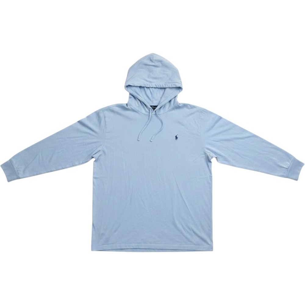 Polo Ralph Lauren Mens XL Hooded Jersey Long Sleeve Tee Pony Embroidered Logo